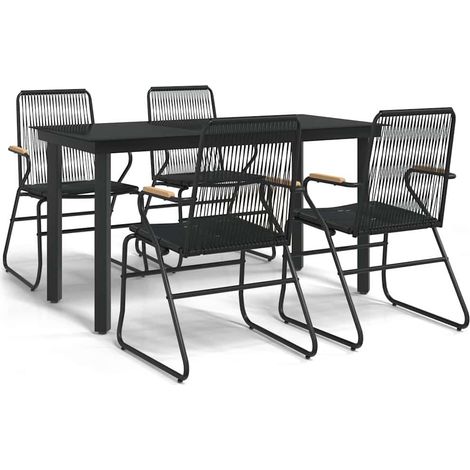 Maison Exclusive - Set da Pranzo da Giardino 5 pz Nero in Rattan PVC (1/5)