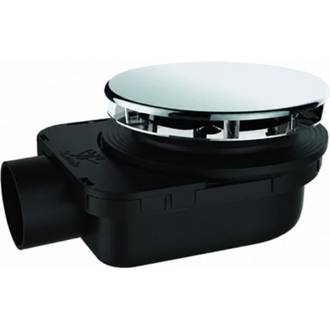 Duschablauf Smart ultraflach für Duschwanne D.90 waagerechter Ausgang, H.48, zum Kleben (1/3)