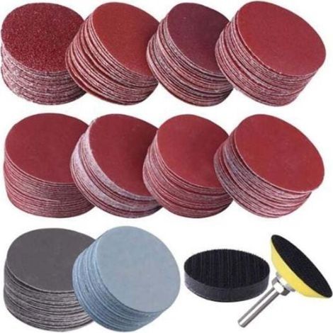 Lot de 303 disques abrasifs 50 mm 2" grain 40-2000 avec outil pivotant pour tampon de polissage abrasif 2" (1/4)