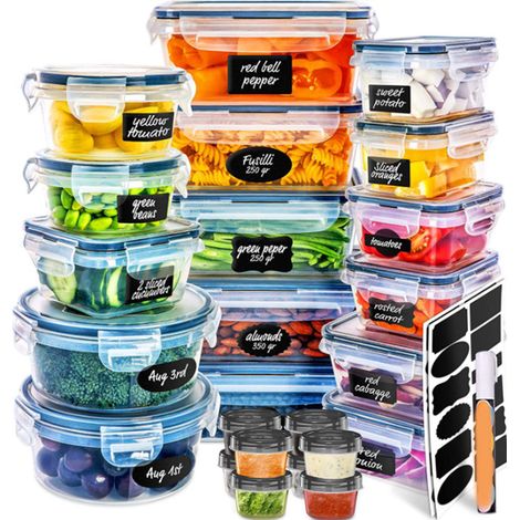Boîtes hermétiques 24 pièces Partner Project Two Team empilables en plastique pour réfrigérateur et lunch box (1/5)