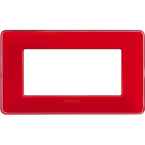 Placca 4 Moduli Matix, in Tecnopolimero, Corallo