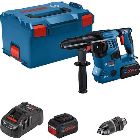 Bosch Professional – Perforateur sans fil 18V – Force de frappe 3,3 J pour béton – Mandrin SDS plus – 2 batteries 8.0Ah – Moteur sans charbon - 18V-28 (1/10)