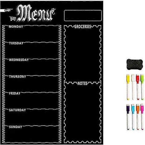 Feuille de tableau blanc magnétique A3 pour réfrigérateur de cuisine, calendrier hebdomadaire multifonctionnel (1/5)