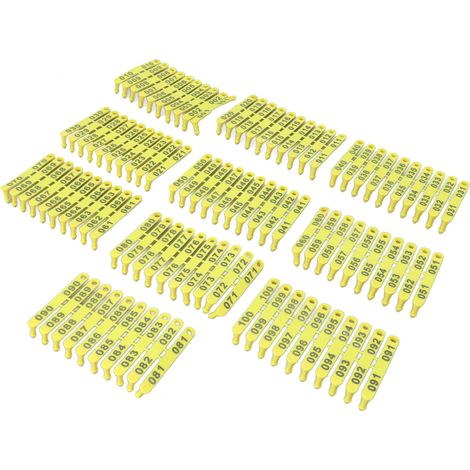 100 étiquettes auriculaires en plastique numérotées 001-100 pour bétail (bovins, vaches, moutons, porcs, chèvres) - Coloration inaltérable (1/5)