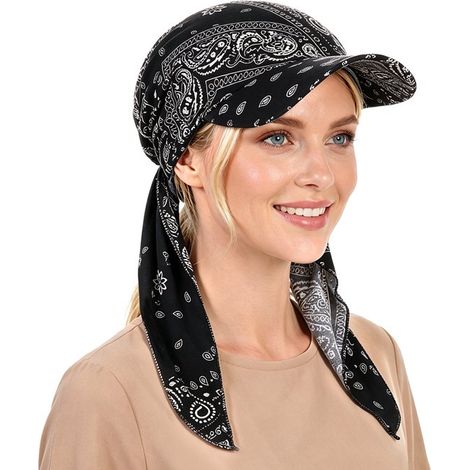 Pañuelo para la cabeza de mujer — Con visera — Preanudado — Gorra ligera (1/5)