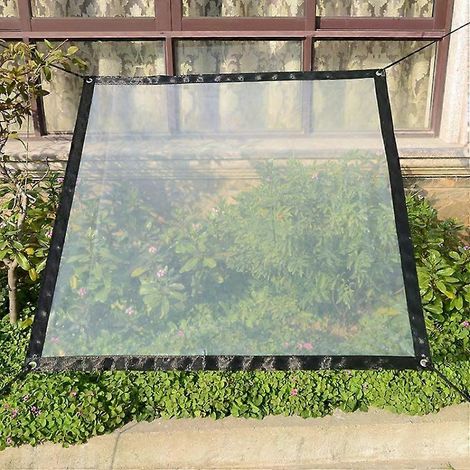 Toile de balcon transparente imperméable et coupe-vent, isolante et anti-oiseaux, 2 x 4 m (1/3)