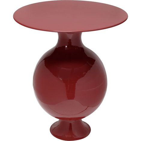 Beistelltisch rund aus Metall lackiert bordeaux 60 cm (1/5)
