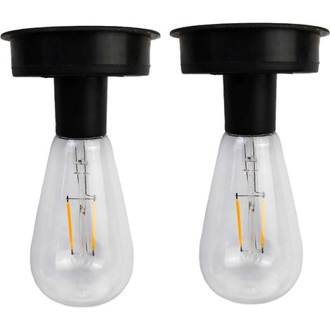 Lot de 2 lampes solaires d'extérieur étanches de 8,6 cm, blanc chaud, pour le remplacement des lampes de jardin.-AquaForge