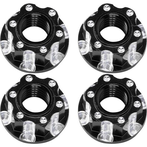 4 pièces Écrous Hexagonaux M4 en Alliage d'Aluminium pour Voitures RC 1/10 HSP Sakura D3 D4 Noirs (1/5)