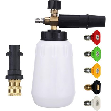 Canon à Mousse pour Nettoyeur Haute Pression Karcher K2, K3, K4, K5, K6, K7, avec 5 Embouts de Buse, Connecteur Rapide 1/4" (1/5)
