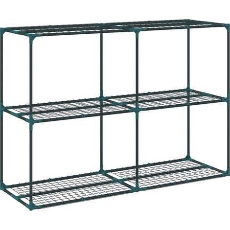 CHICFURN Soporte para plantas de 3 niveles, 100 cm, acero verde oscuro, balcón y jardín pequeño (1/5)