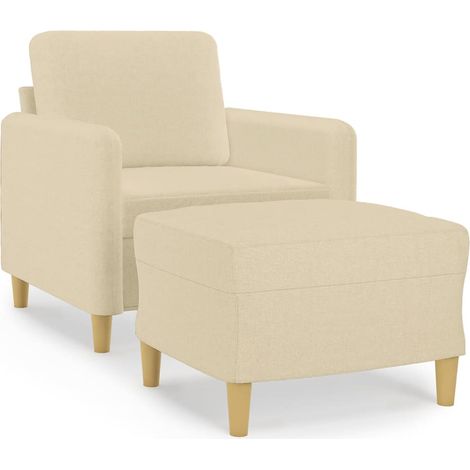 Maison Exclusive - Poltrona con Poggiapiedi Crema 60 cm in Tessuto