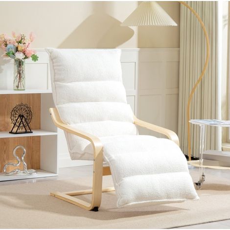 poltrona relax 67x93-114x105 sherpa basculante bianca OKMYHOME (1/5)