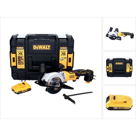DeWalt DCS 571 Scie circulaire à main sans fil 18 V 115 mm Brushless+ 1x batterie 2,0 Ah + TSTAK - sans chargeur