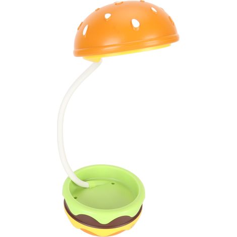Lampe de lecture pour enfants en forme de hamburger, flexible, à col de cygne, rechargeable par USB, lumière douce et chaude, idéale pour la maison, l'école ou le bureau. (1/5)