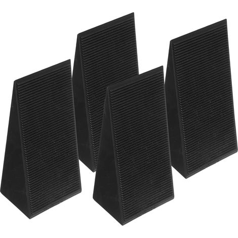 4 Piezas Calzos para Ruedas de Caucho Negro Antideslizantes para Remolques y Vehículos Pesados Bloque Apilable Resistente para Motocicletas Coches Campers y Camiones (1/5)