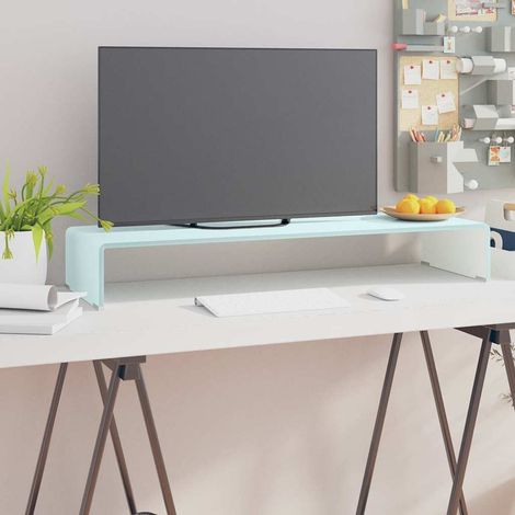 vidaXL Meuble TV/Support pour moniteur 90x30x13 cm verre vert (1/5)
