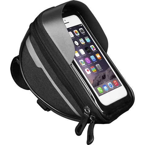 Support téléphone vélo étanche réfléchissant universel sacoche guidon arrière pochette tactile transparente (1/5)