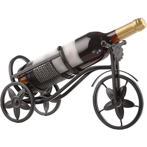 Botellero - Estante para vinos - Decoración de cocina - Estilo vintage - 34x12x20CM - Negro (1/4)