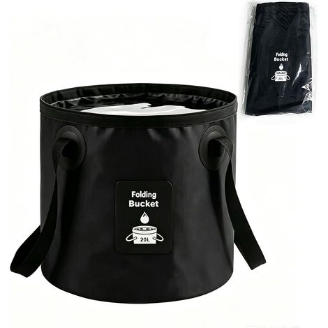 Faltbarer Eimer, 20 l, tragbarer multifunktionaler faltbarer Angeleimer - Wasserbehälter zum Angeln, Campen, Gärtnern - zusammenfaltbar als Waschbecken (1/5)