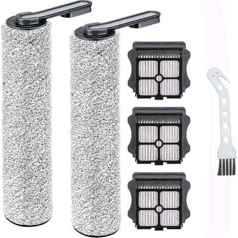 Lot de 5 rouleaux de brosse et filtres HEPA pour aspirateurs Tineco Floor ONE S5/S5 Pro – Flanelle douce – Filtration 99,9% des particules