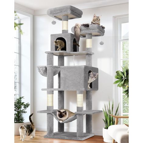 Arbre a Chat 195 cm Grand Niche 50CM Hamac pour 2 Gros Chats (1/5)