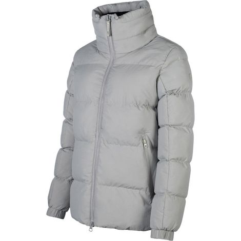 Giacca trapuntata invernale donna modello Livigno taglio corto con cerniera e collo alto foderato in caldo pile: M, grigio