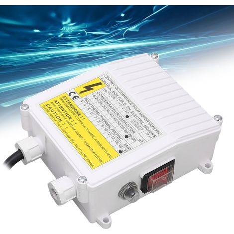 Edelstahl-Tauchpumpe für Tiefbrunnen, externer Schaltkasten, Hauswasserpumpe, Förderpumpe, Kondensator, Zubehör, Schaltkasten, 2200 W, europäischer Standard, 220 V (1/5)