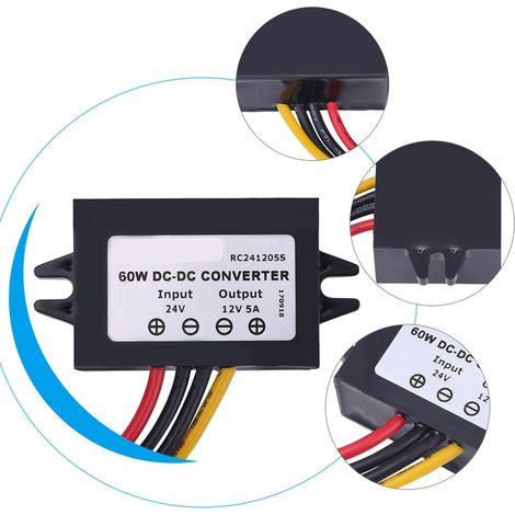 24V auf 12V 5A 60W Abwärtswandler (Schwarz) (1/5)
