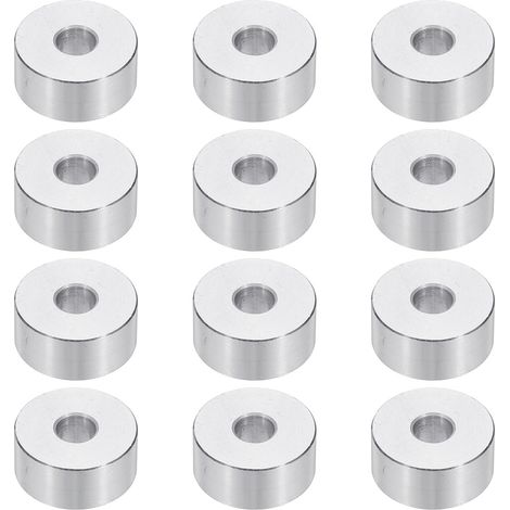 Rondelles en Aluminium M6, 12pcs Entretoise Métallique à Vis Ronde, Rondelle Plate pour Vis Tige Écrous Boulons, Bague d'Écartement en Métal 6.5mm ID x 20mm OD x 9mm Hauteur (1/5)