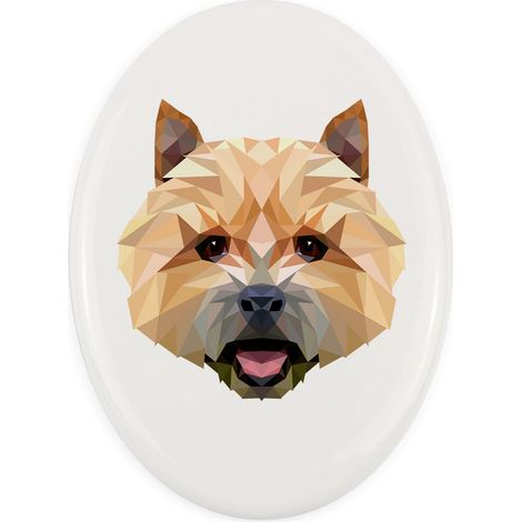 Norwich Terrier - una piastrella geometrica con foto e iscrizione di Art-Dog (1/4)