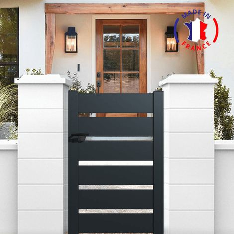 Portillon en kit aluminium SAH dimensions L.1000 (entre piliers) x H.1700 mm Couleurs Gris (RAL 7016)