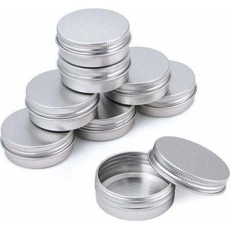 30Pcs 30ml Pot en Aluminium avec Couvercle Boîtes Cosmétiques Conteneurs Rondes Argenté Pot pour Cosmétiques Baume Bougie Stockage de Voyage (1/5)