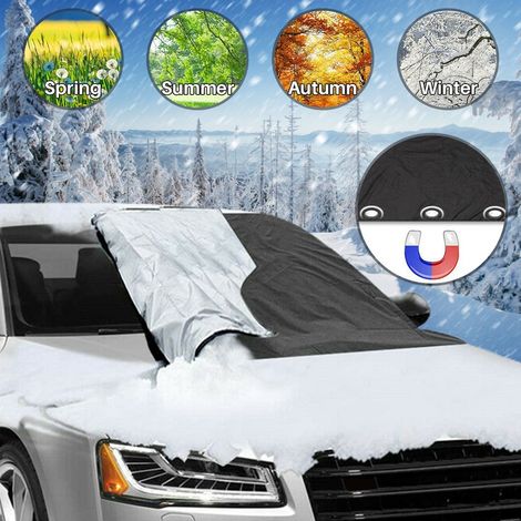 Magnetischer Sonnenschutz für Autos mit Klappe und Sicherheitsgurt, Schutz vor Schnee und Frost an der Frontscheibe, Windschutzscheibenabdeckung für Minivans und Geländewagen, wiederverwendbare Abdeck (1/5)