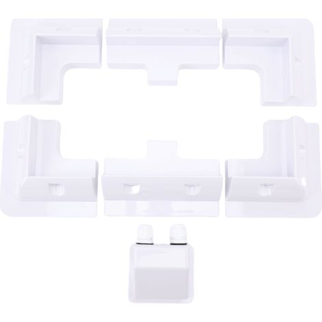 Ortviai Support de Panneaux Solaires en ABS Blanc – Kit Complet avec Boîtier de Raccordement à 2 Orifices pour Camping-cars, Abris & Bateaux