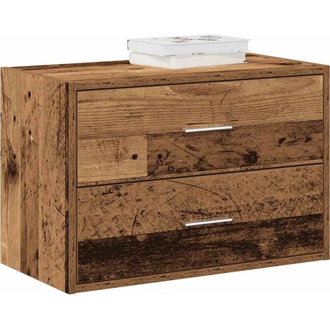 Schrank mit 2 Schubladen Altholz-Optik 60x31x40cm Holzwerkstoff