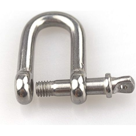10pcs M4 La manille d'anneau de D ferme à clef l'acier inoxydable 304 pour le gréement résistant, transportant, manilles de maillon de chaîne en acier (1/4)