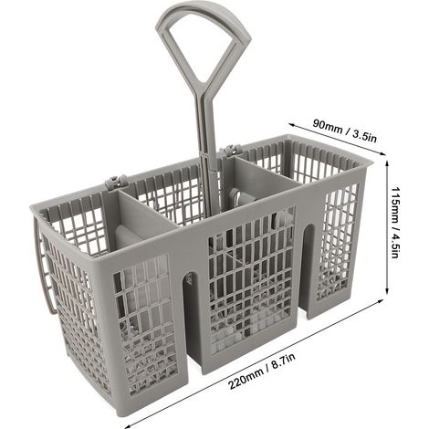 Ortviai Panier lave-vaisselle universel en plastique sans BPA, 22 x 9 x 11,5 cm, pour couverts et ustensiles (1/4)