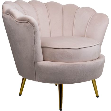 Butaca de madera con tapizado color crema 76x75x83h cm (1/5)