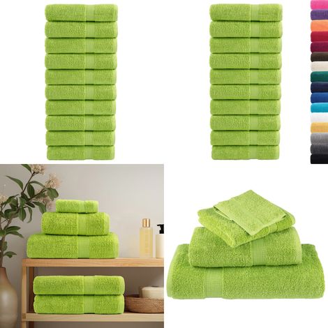 Premium-Handtücher SOLUND 10 Stk. Apfelgrün 50x100 cm 600 g/m² - Baumwolle - Apfelgrün (1/5)