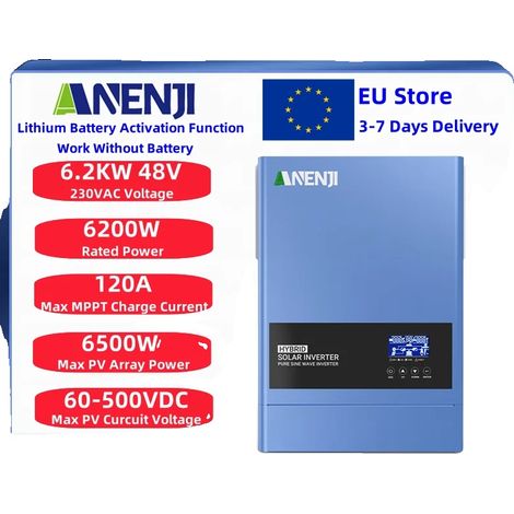 Inversor solar híbrido, 48 V, controlador MPPT de 120 A, onda sinusoidal pura (1/5)