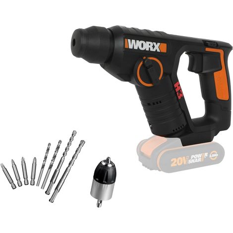 Marteau perforateur sans fil 20V - 3 en 1 - 1,5J - 18mm - WX394.91 (mandrin SDS plus, vitesse variable, livré sans batterie ni chargeur) (1/5)