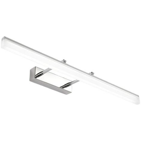 LED acier inoxydable, télescopique réglable, rétroviseur de salle de bain, chrome 40cm, lumière chaude (1/5)