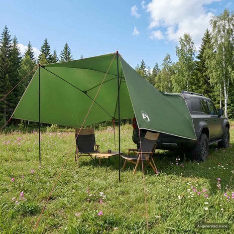 vidaXL Car Tent 308 x 215 x 220 cm Green Polyester and Steel (1/5)