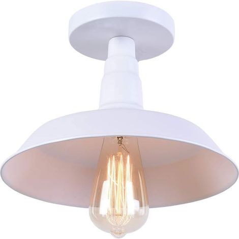 Vintage Deckenleuchte Industrie Deckenlampe Edison Simple Retro White Deckenleuchte (Glühbirne nicht im Lieferumfang enthalten) (1/4)