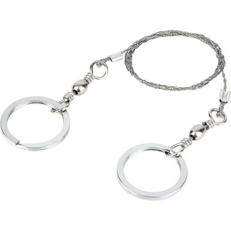 1 - Scie à fil d'acier - Scie de survie - Coupe bois urgent - Outil camping randonnée pêche - Acier inoxydable - 65cm (1/5)