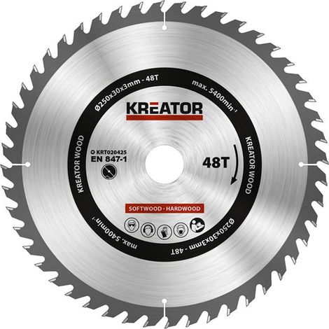 Lame de scie circulaire 250x30 mm 48T - Par pièce (1/4)