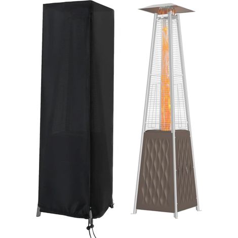 Housse de protection pour chauffage de terrasse dimensions 61 x 53 x 221 cm en tissu Oxford imperméable coupe vent et résistante aux UV avec cordon pour chauffages sur pied chauffages à flamme pyramid (1/5)