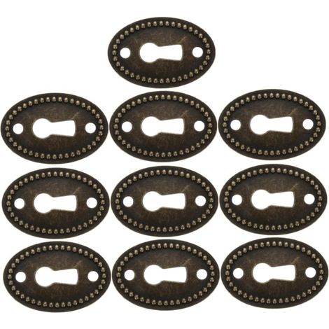 Lot de 10 cache-serrures ovales en alliage zinc, plaques (1/5)