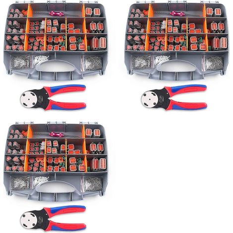 Compatible avec les kits de connecteurs DT Deutsch de 1014 pièces - connecteurs à 2, 3, 4, 6, 8 et 12 broches, outils de sertissage, outils de démontage, connecteurs électriques automobiles. (1/5)